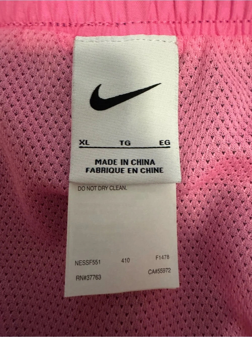 Nike Men’s Navy Swim Trunks with Pink & Blue Waistband